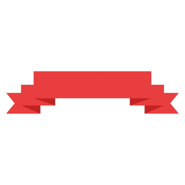 Žebírko Červená Stuha Šablona Stuhy Prázdný Nápis Šablona Nápisu — Stockový vektor