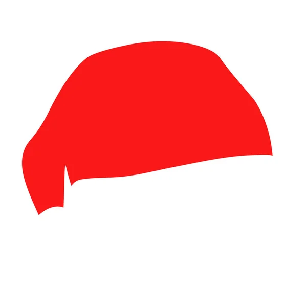 Шляпа Санты Мультфильм Плоский Стиль Красный Цвет — стоковый вектор