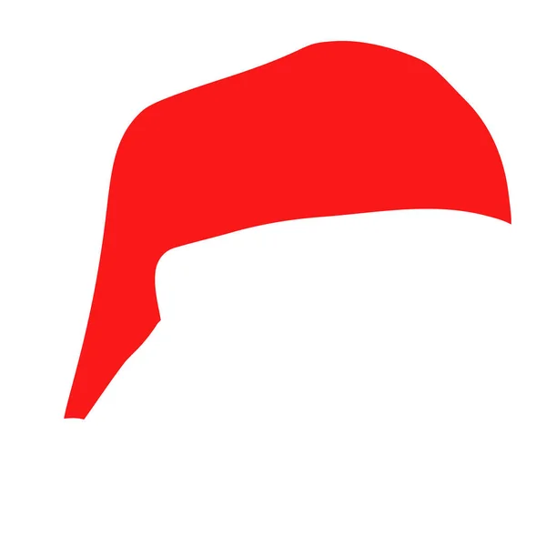 Sombrero Santa Estilo Plano Dibujos Animados Color Rojo — Vector de stock