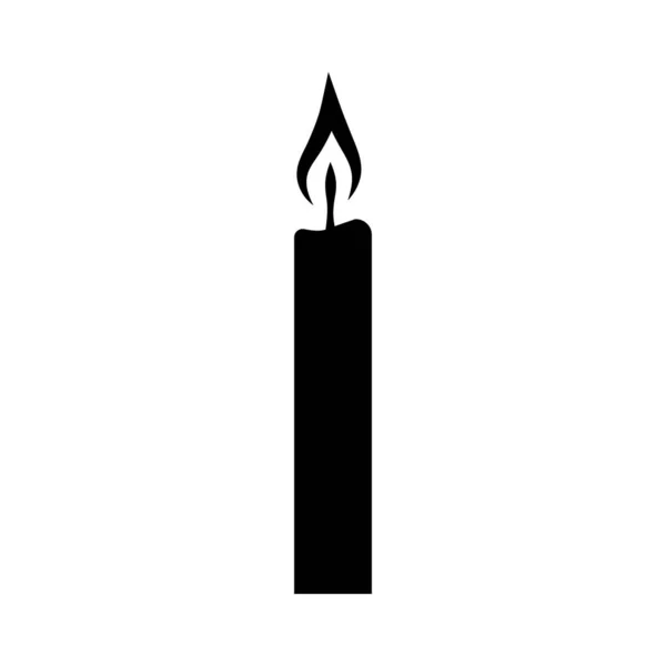 烛光图标 Candle轮廓 — 图库矢量图片