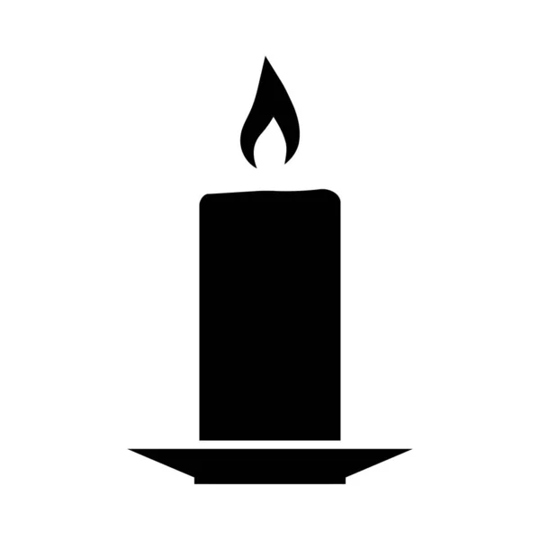 Kerzensymbol Silhouette Einer Kerze — Stockvektor