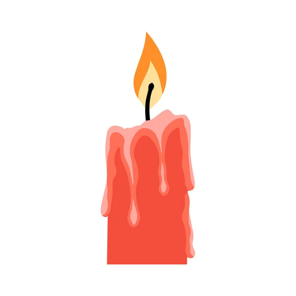 Kerzensymbol Kerze Realistisch Flach — Stockvektor
