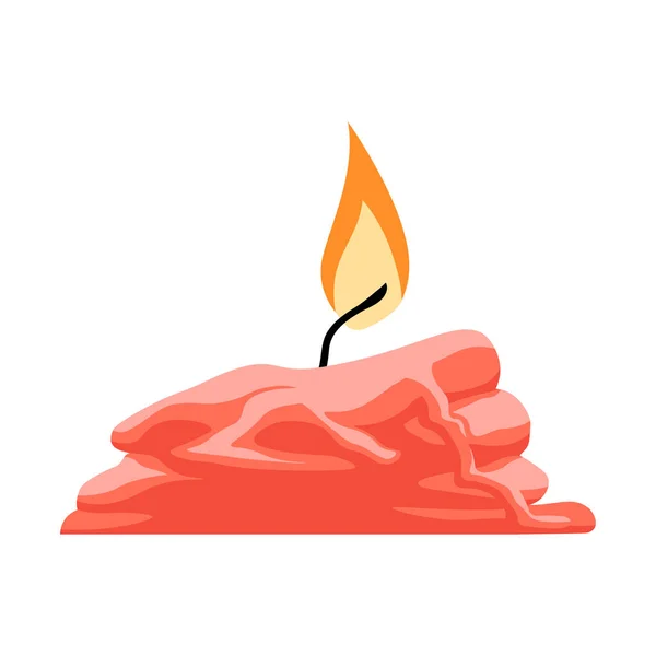 Kerzensymbol Kerze Realistisch Flach — Stockvektor