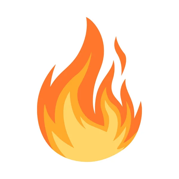 Feuer Symbol Flammensymbol Flacher Stil — Stockvektor
