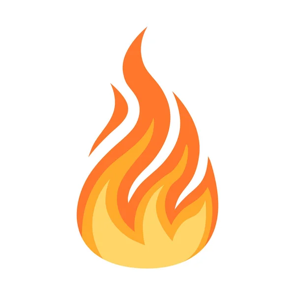 Feuer Symbol Flammensymbol Flacher Stil — Stockvektor