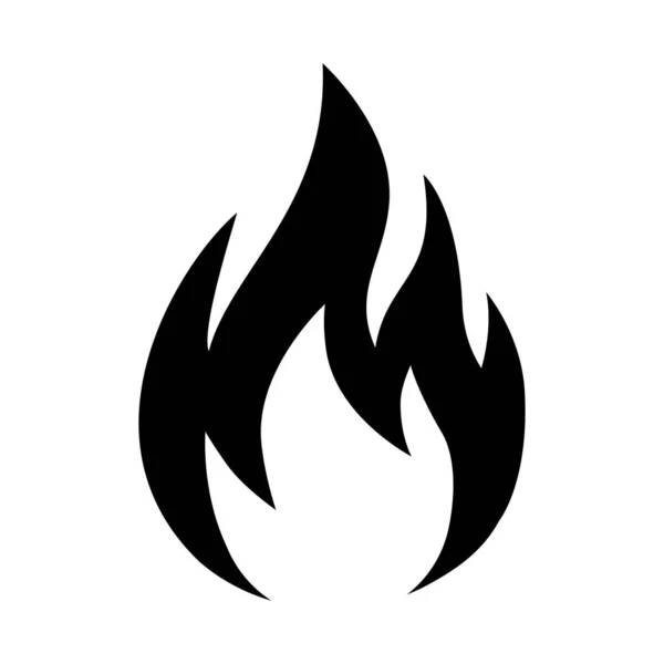 Konu Ateşle Alev Ikonu Siluet Ateşi — Stok Vektör