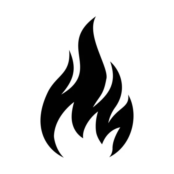 Konu Ateşle Alev Ikonu Siluet Ateşi — Stok Vektör