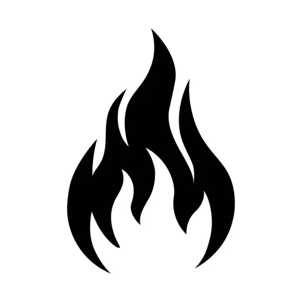 Значок Огня Значок Пламени Силуэт Огня — стоковый вектор