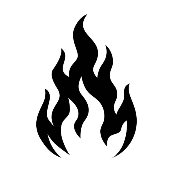 Icono Fuego Icono Llama Fuego Silueta — Vector de stock