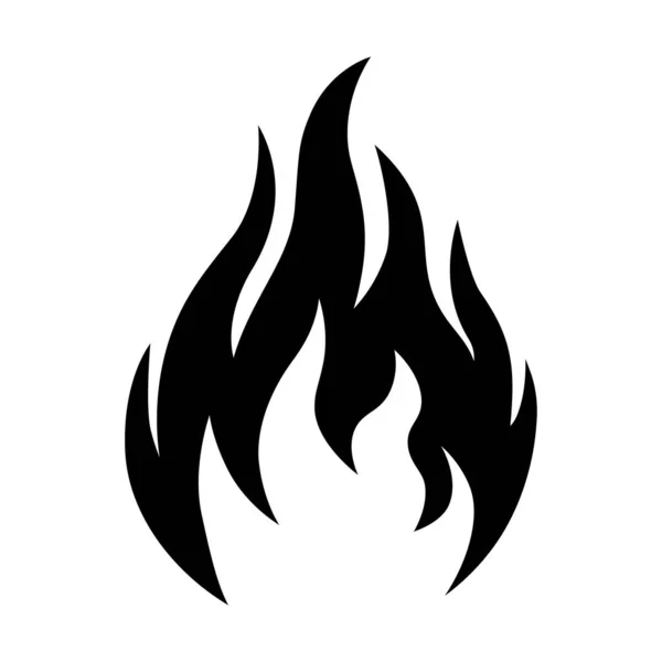Icono Fuego Icono Llama Fuego Silueta — Vector de stock
