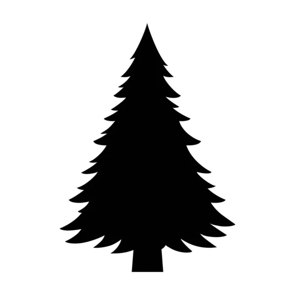 Árvore Natal Ícone Árvore Natal Projeto Silhueta — Vetor de Stock