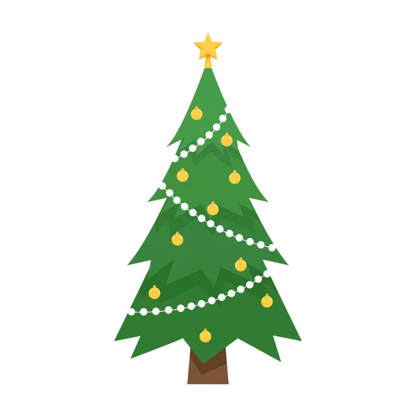 Árbol Navidad Icono Del Árbol Navidad Diseño Plano — Archivo Imágenes Vectoriales