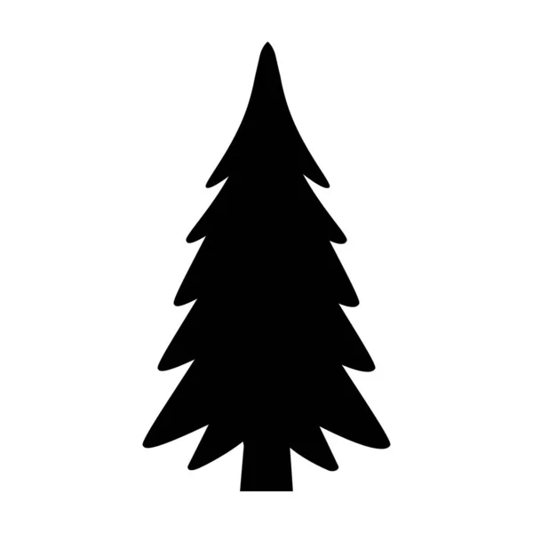 Vánoční Stromek Ikona Vánočního Stromu Silueta Design — Stockový vektor