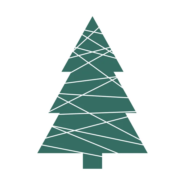 Vánoční Stromek Ikona Vánočního Stromu Plochý Design — Stockový vektor