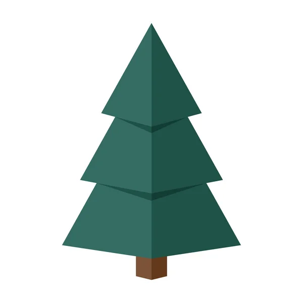 Χριστουγεννιάτικο Δέντρο Εικόνα Χριστουγεννιάτικου Δέντρου Επίπεδη Σχεδίαση — Διανυσματικό Αρχείο