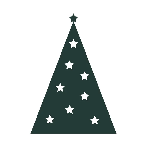 Árvore Natal Ícone Árvore Natal Projeto Plano — Vetor de Stock