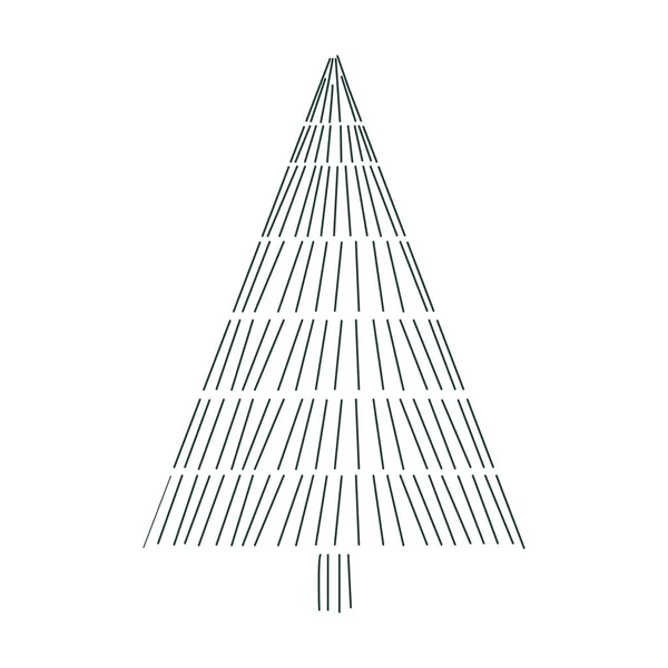 Arbre Noël Icône Sapin Noël Conception Plate — Image vectorielle