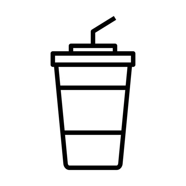 Cup Icon Soda Icon Line Design — Stock Vector