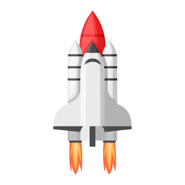 Icono Cohete Cohete Estilo Plano — Vector de stock