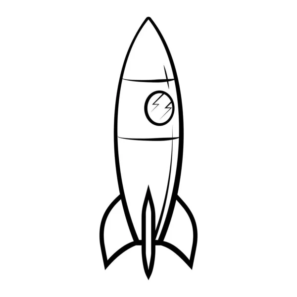 Icono Cohete Cohete Línea Estilo — Vector de stock