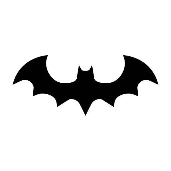 Bat Ikona Černá Pálka Halloween Dekorace — Stockový vektor