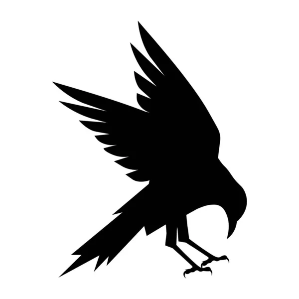 Ikon Raven Gagak Gaya Halloween - Stok Vektor