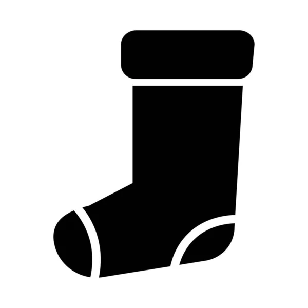 Icône Chaussette Santa Icône Noire — Image vectorielle