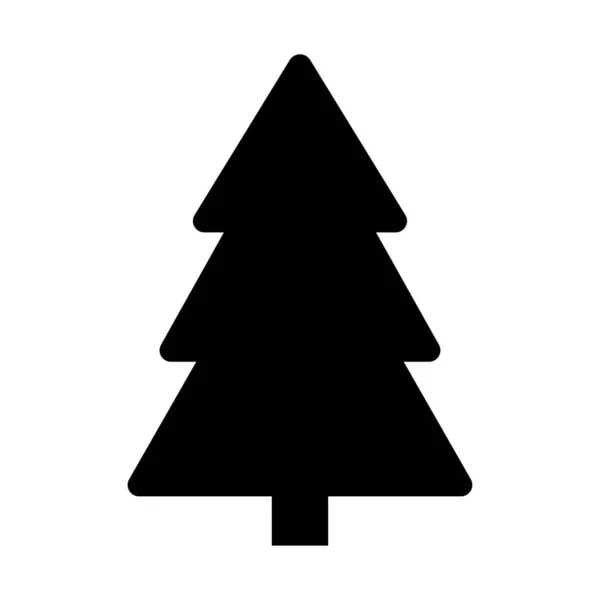 Baum Symbol Schwarze Ikone Weihnachtsbaum — Stockvektor