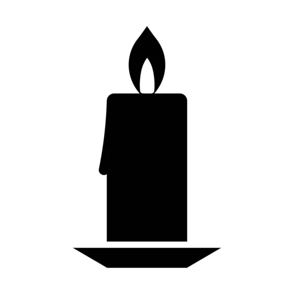 Kerzensymbol Schwarzes Symbol Weihnachtsdekoration — Stockvektor