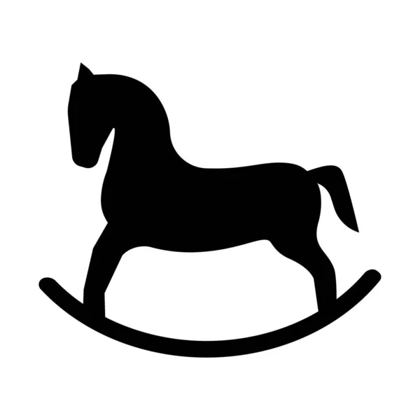 Ikone Pferd Schwarzes Symbol Weihnachtsdekoration — Stockvektor