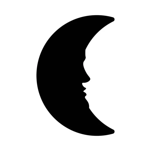 Icône Lune Icône Noire Décor Noël — Image vectorielle