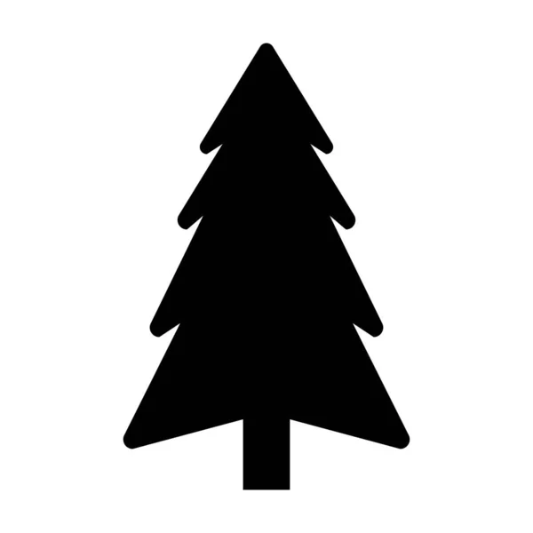Χριστουγεννιάτικο Δέντρο Μαύρη Εικόνα Χριστουγεννιάτικη Διακόσμηση — Διανυσματικό Αρχείο