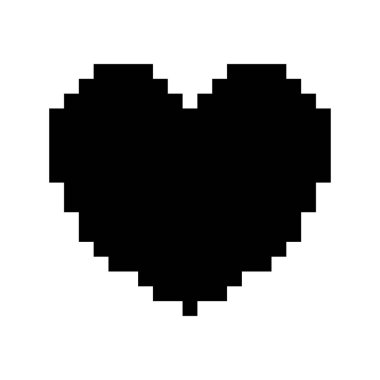 Kalp ikonu. Piksel biçimi.