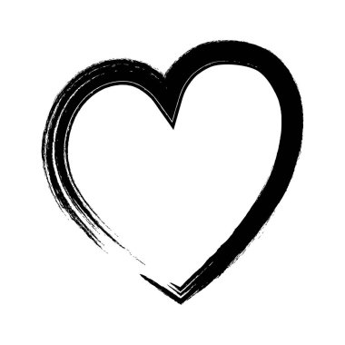 Heart icon. Brush style. clipart