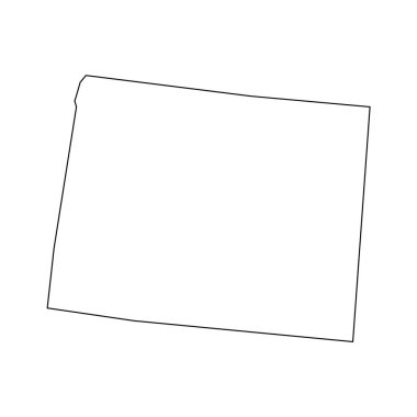 Wyoming haritası. Wyoming doğrusal tarzı. doğrusal simge