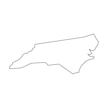 Kuzey Carolina haritası. Kuzey Carolina tarzı. doğrusal simge