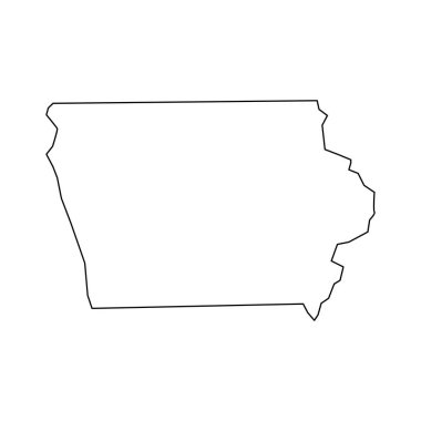 Iowa haritası. Iowa doğrusal stili. doğrusal simge
