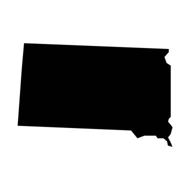 Güney Dakota haritası. Güney Dakota silueti. Harita simgesi