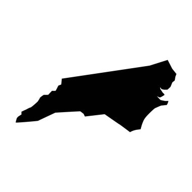 Kuzey Carolina haritası. Kuzey Carolina silueti. Harita simgesi