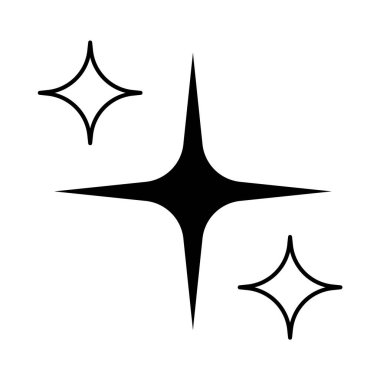 Simgeyi parlat. Temiz yıldız. Parıldayan yıldız. Element dekorasyonu