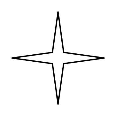 Simgeyi parlat. Doğrusal stil. Parıldayan yıldız. Element dekorasyonu