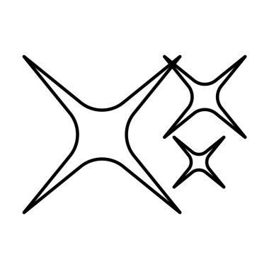 Simgeyi parlat. Doğrusal stil. Parıldayan yıldız. Element dekorasyonu