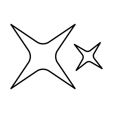 Simgeyi parlat. Doğrusal stil. Parıldayan yıldız. Element dekorasyonu