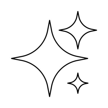 Simgeyi parlat. Doğrusal stil. Parıldayan yıldız. Element dekorasyonu