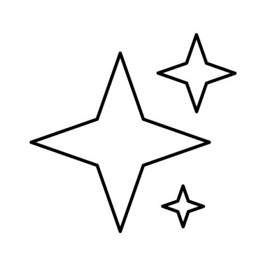 Simgeyi parlat. Doğrusal stil. Parıldayan yıldız. Element dekorasyonu