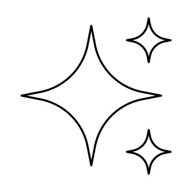 Simgeyi parlat. Doğrusal stil. Parıldayan yıldız. Element dekorasyonu
