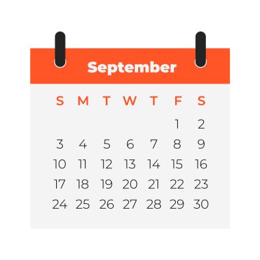 Eylül takvimi 2023. Takvim simgesi. Düz biçim