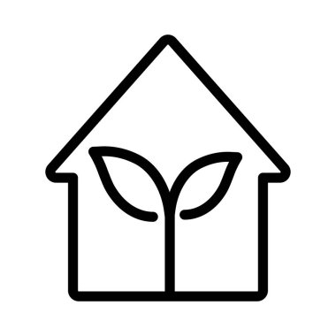 Eko ev ikonu. Doğrusal simge