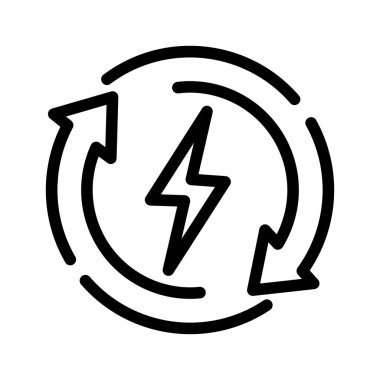 Geri dönüşüm simgesi. Simgeyi şarj et. Doğrusal simge