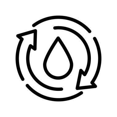 Su sirkülasyon ikonu. Doğrusal sembol